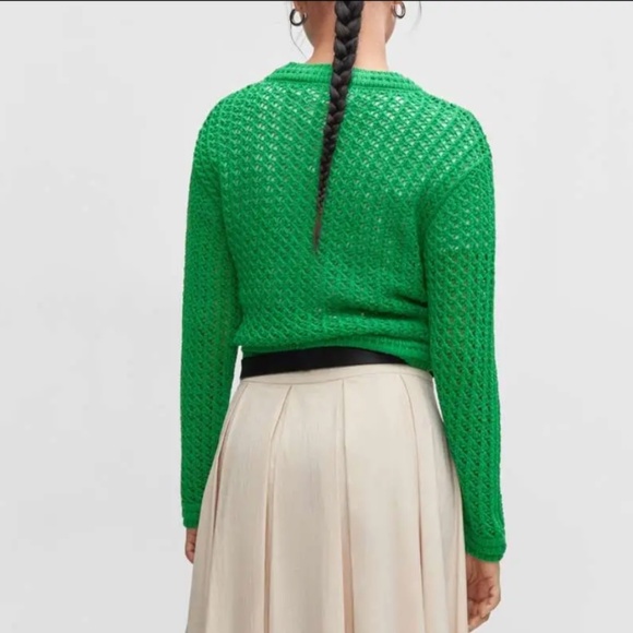 Mango green crochet sweater - Picture 3 of 6
